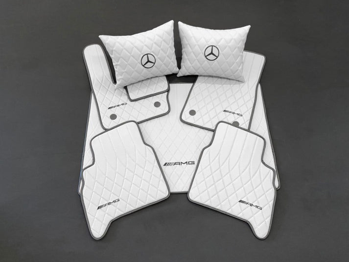 White AMG Floor Mats for Mercedes G Wagon W463A W464 G-Class 2018+